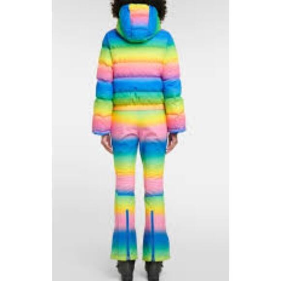 Perfect Moment Womens Multicolor Rainbow Polar Flare Down Jacket Size XL - Picture 8 of 16